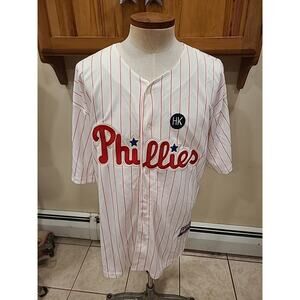 New Majestic Rollins Phillies 11 Stitched Jersey World Series HK Patch Size 56